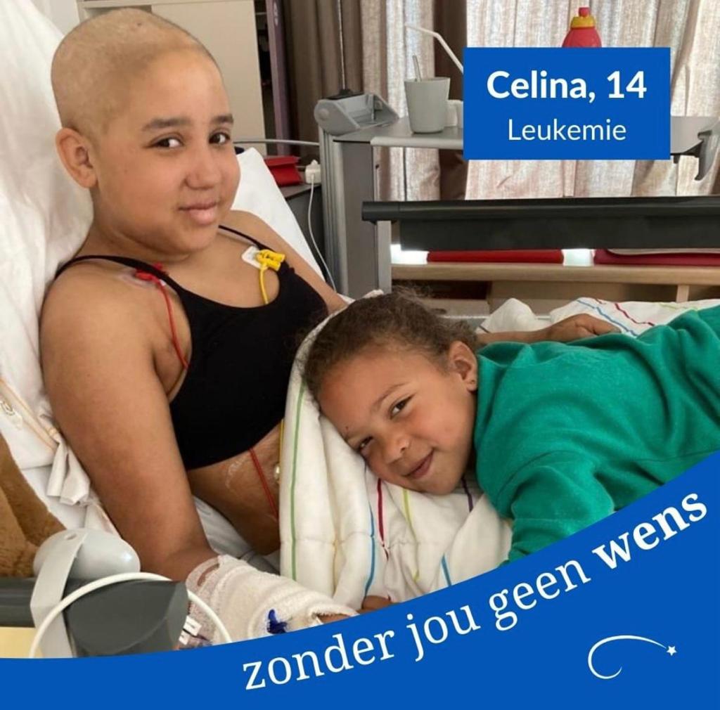 Make a Wish Netherlands advert showing Celina, aged 14.