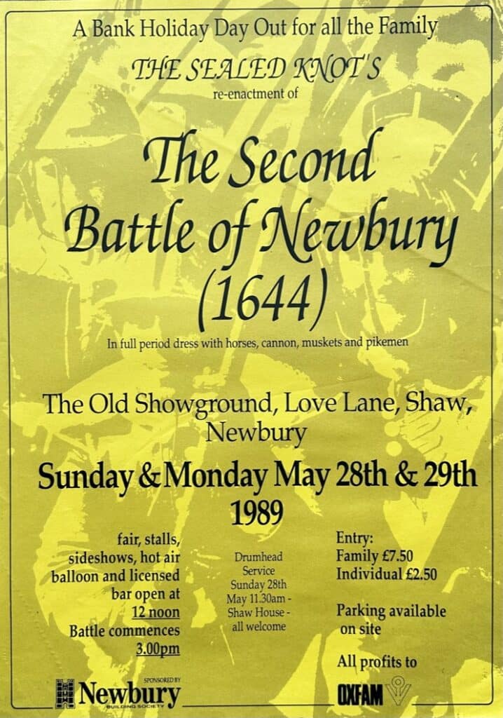 Promotional poster from Oxfam for The Second Battle of Newbury (1644), in partnership with The Sealed Knot.